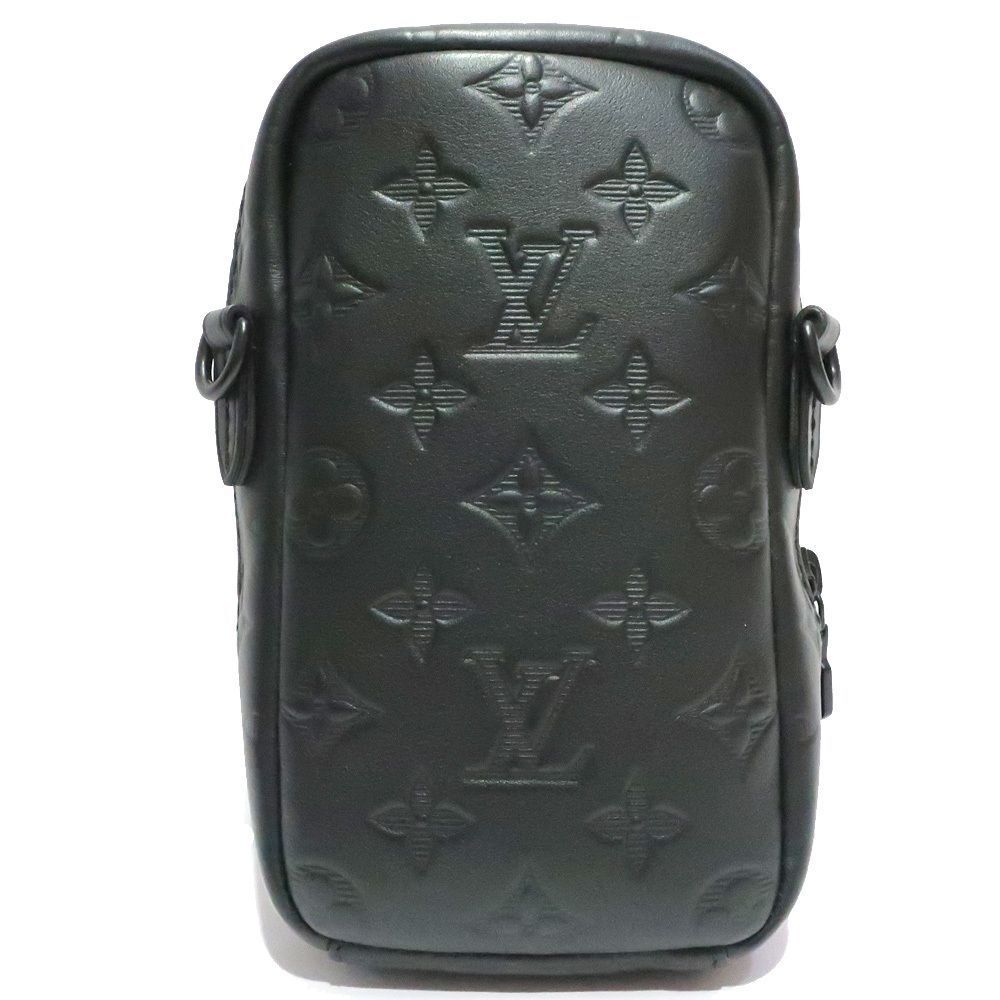 Louis Vuitton Monogram Shadow Leather Double Crossbody Phone Clutch